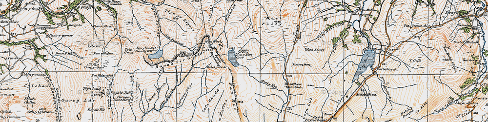 Old map of Afon Sychlwch in 1923