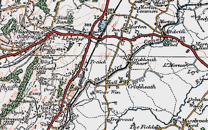 Old map of Llynclys in 1921