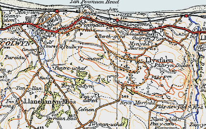 Old map of Bryn-Morfydd in 1922