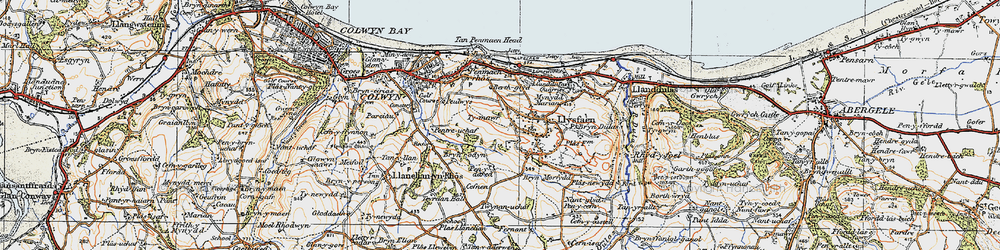 Old map of Llysfaen in 1922