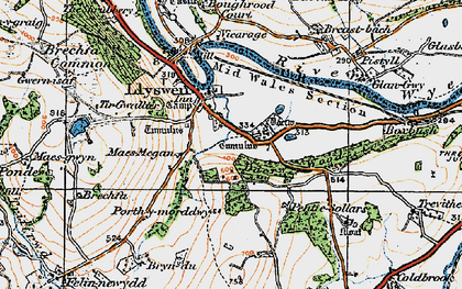 Old map of Llyswen in 1919