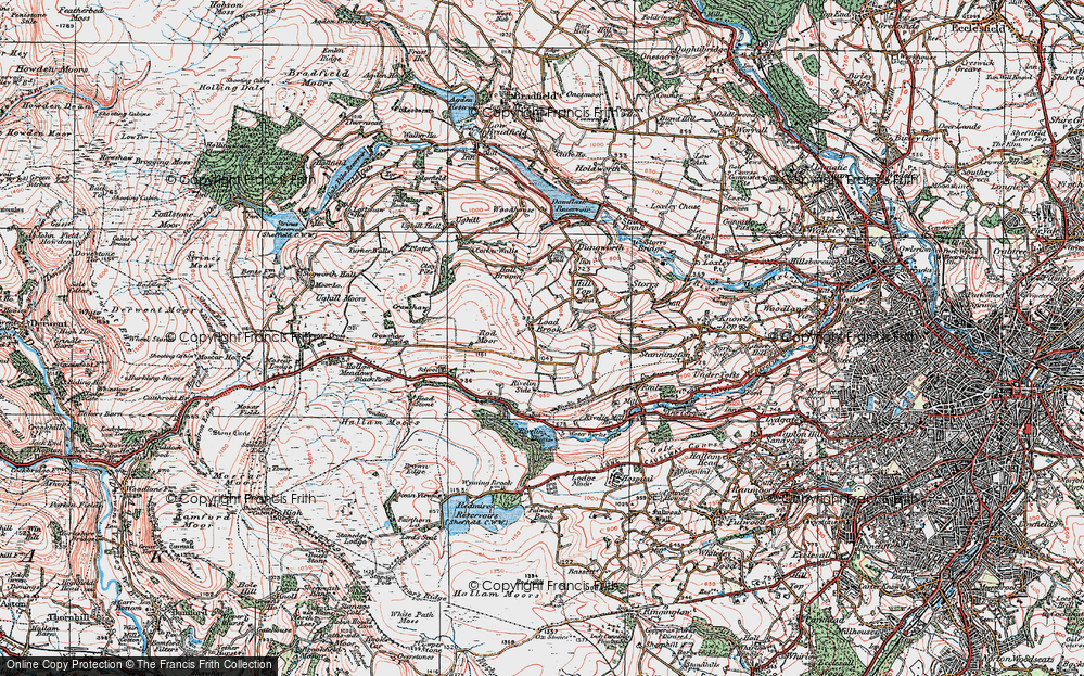 Old Map of Historic Map covering Ash Cabin Flat in 1923