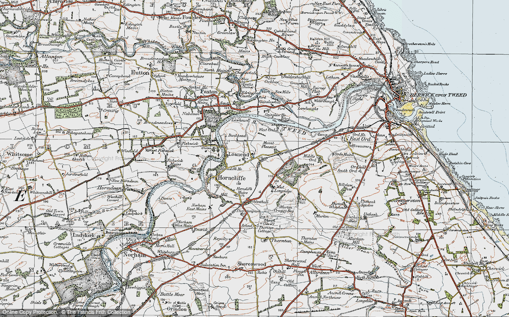 Old Map of Loanend, 1926 in 1926