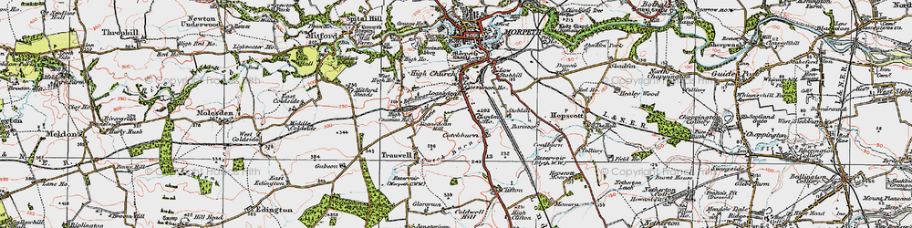 Old map of Loansdean in 1925