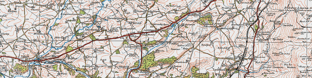 Old map of Widdacombe in 1919