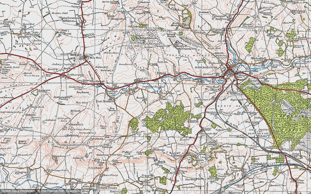 Old Map of Lockeridge Dene, 1919 in 1919