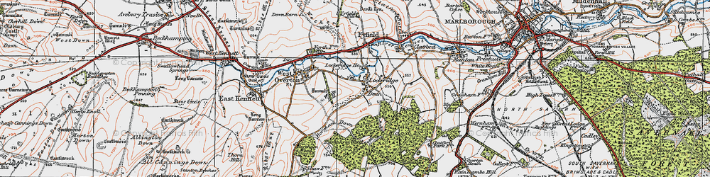 Old map of Lockeridge Dene in 1919