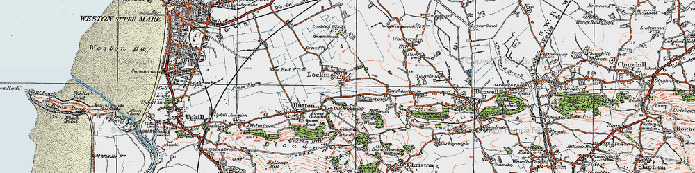 Old map of Locking in 1919
