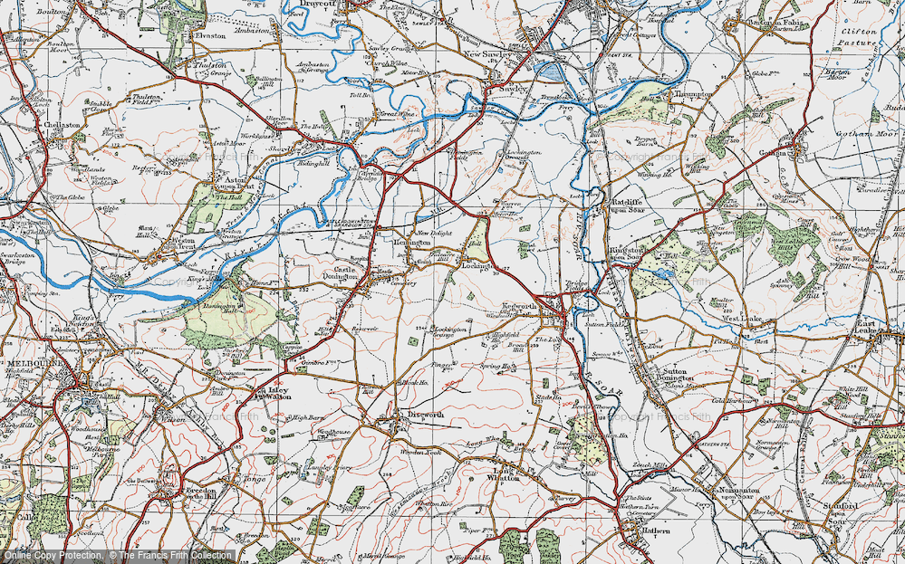 Old Map of Lockington, 1921 in 1921