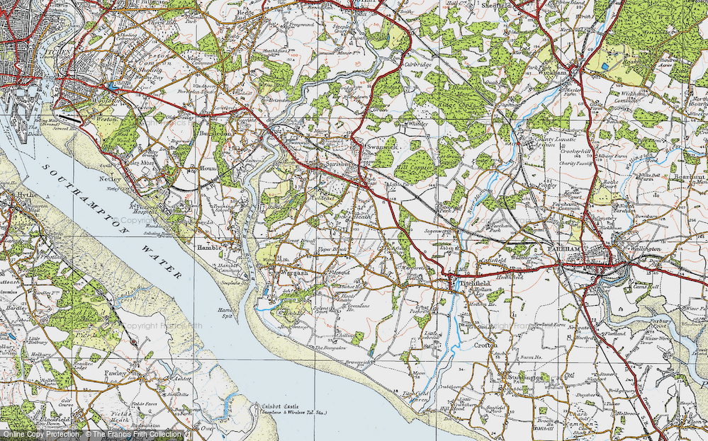 Historic Ordnance Survey Map of Locks Heath, 1919