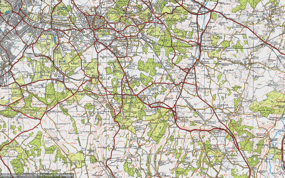 Old Map of Locksbottom, 1920 in 1920