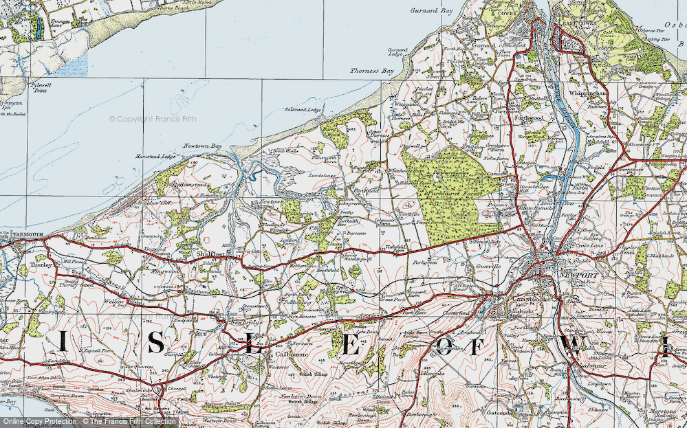 Old Map of Historic Map covering Bulls Wood in 1919