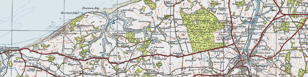 Old map of Locksgreen in 1919