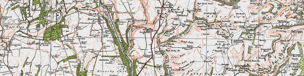 Old map of Adderstone Rigg in 1925