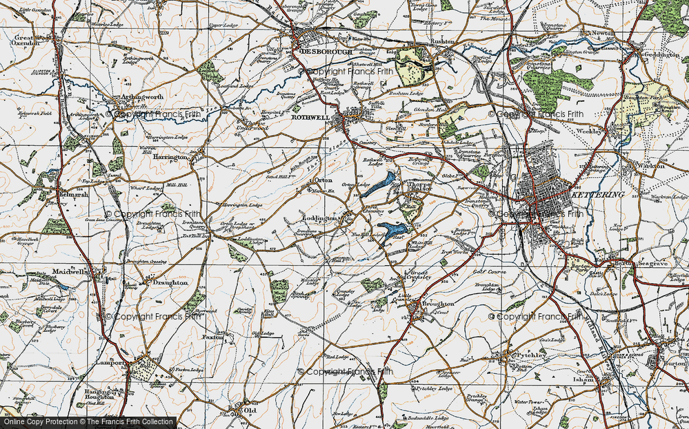 Old Map of Loddington, 1920 in 1920
