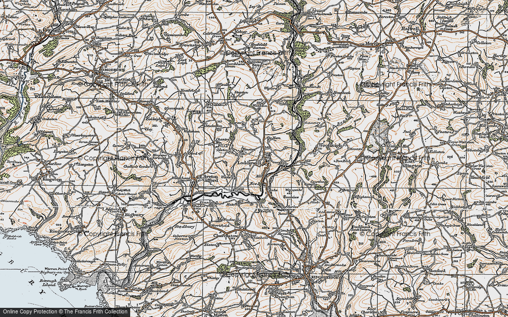 Old Map of Historic Map covering Alleron in 1919