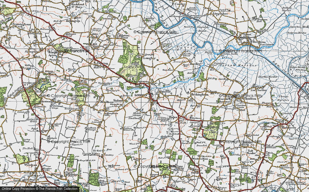 Old Map of Loddon, 1922 in 1922