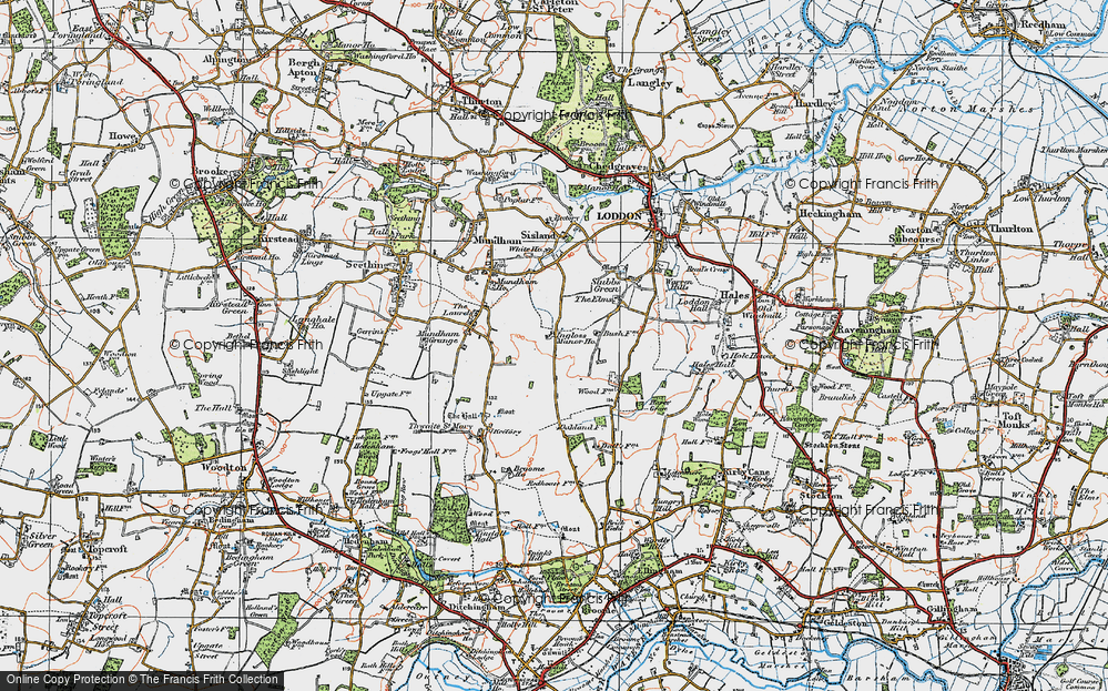 Old Map of Loddon Ingloss, 1922 in 1922