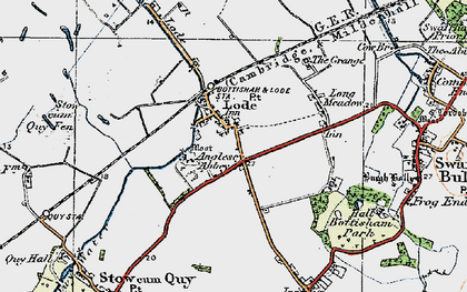 Old map of Lode in 1920