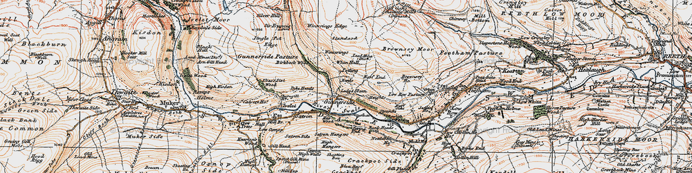 Old map of Brownsey Moor in 1925