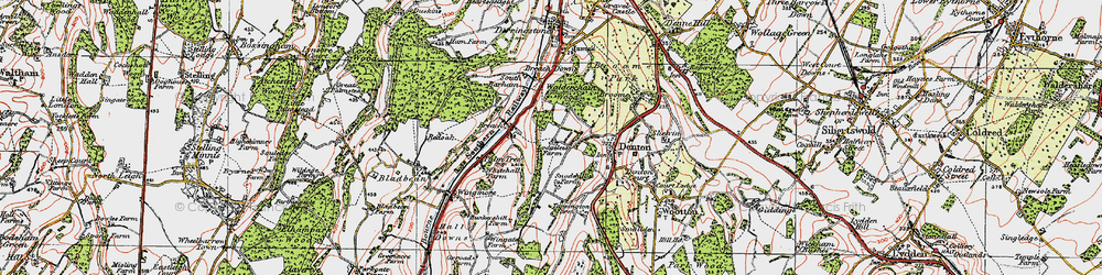 Old map of Lodge Lees in 1920