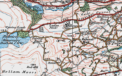Old map of Lodge Moor in 1923