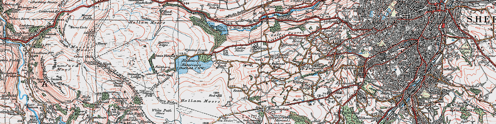 Old map of Lodge Moor in 1923