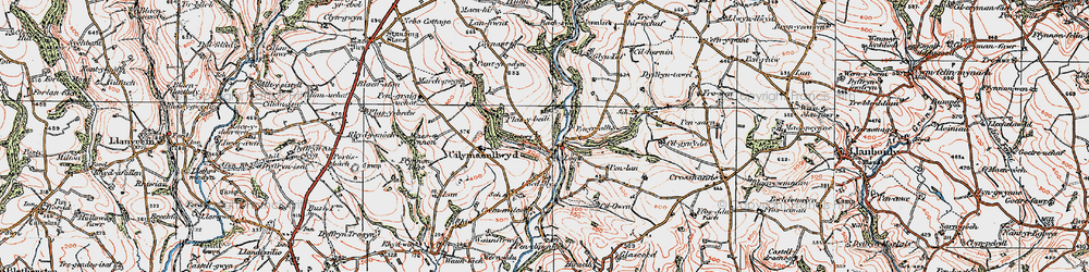 Old map of Bachsylw in 1922