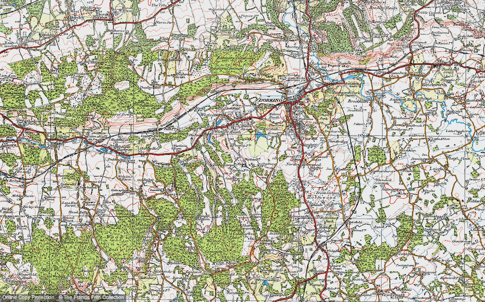 Old Map of Historic Map covering Bury Hill Ho in 1920