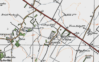 Old map of Lolworth in 1920