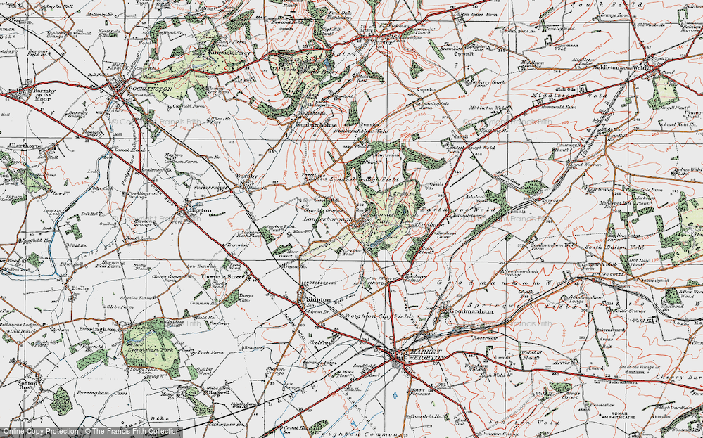 Old Map of Londesborough, 1924 in 1924