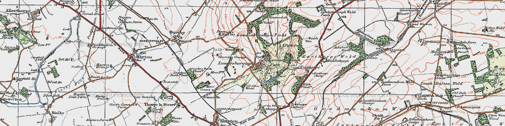 Old map of Londesborough in 1924