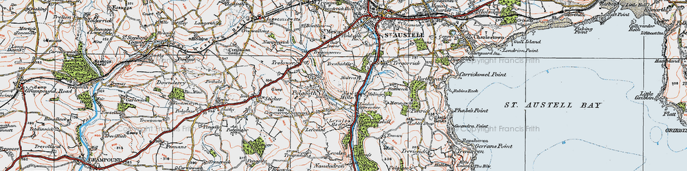 Old map of Trewhiddle in 1919