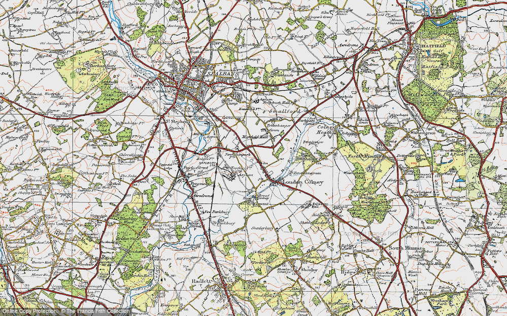 Old Map of London Colney, 1920 in 1920