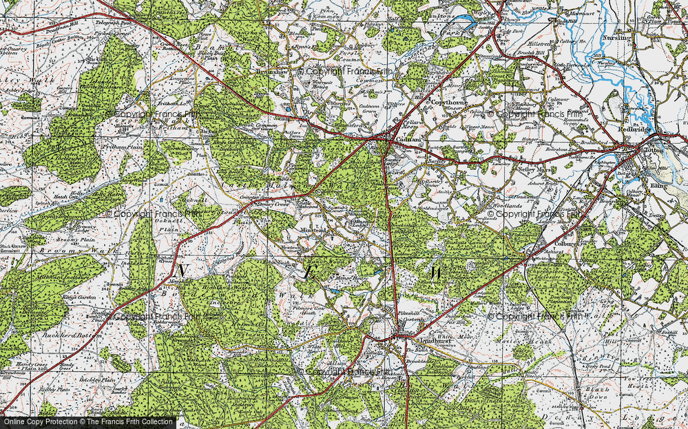 Old Map of London Minstead, 1919 in 1919
