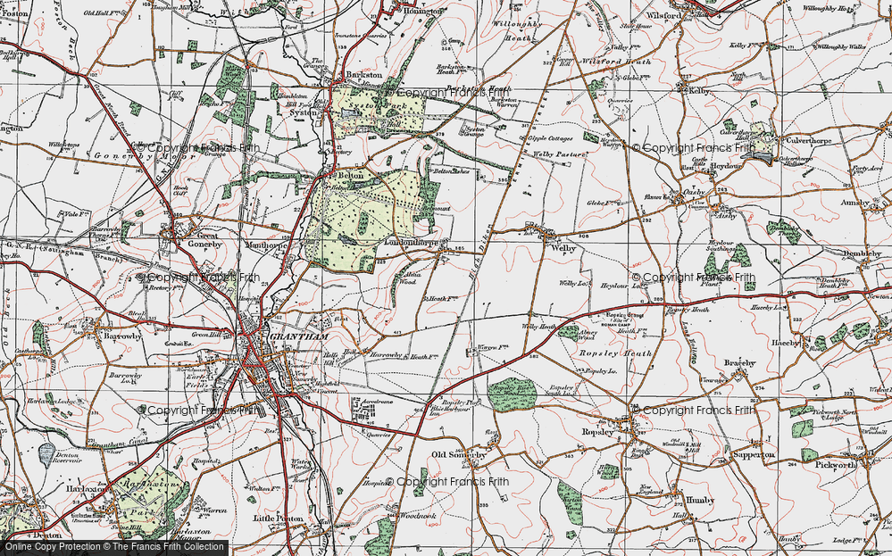 Old Map of Historic Map covering Alma Wood in 1922
