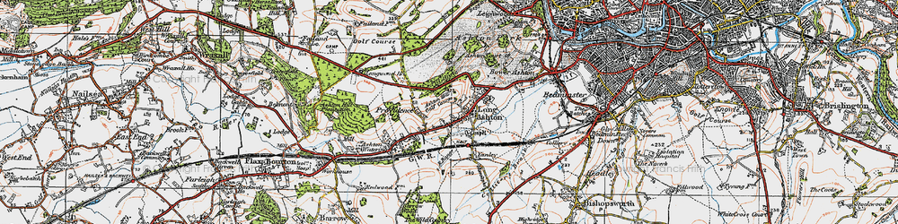 Old map of Long Ashton in 1919