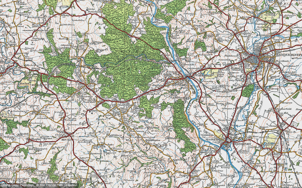 Old Map of Historic Map covering Beaucastle in 1921