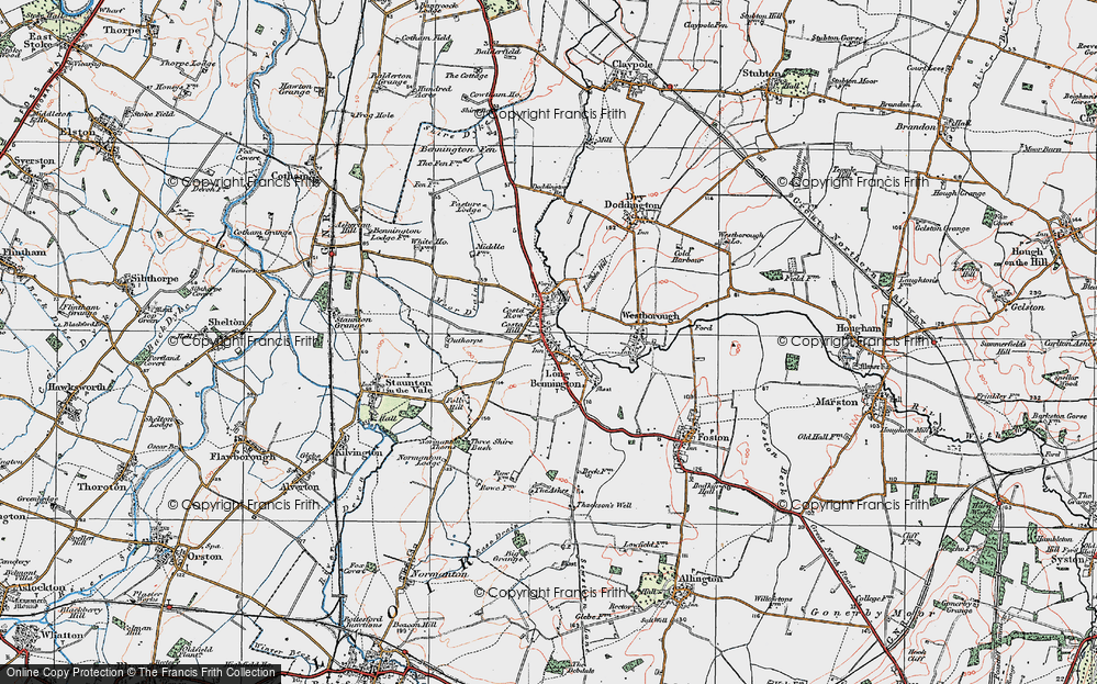 Old Map of Long Bennington, 1921 in 1921