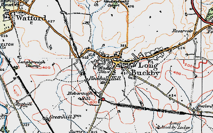 Old map of Long Buckby in 1919