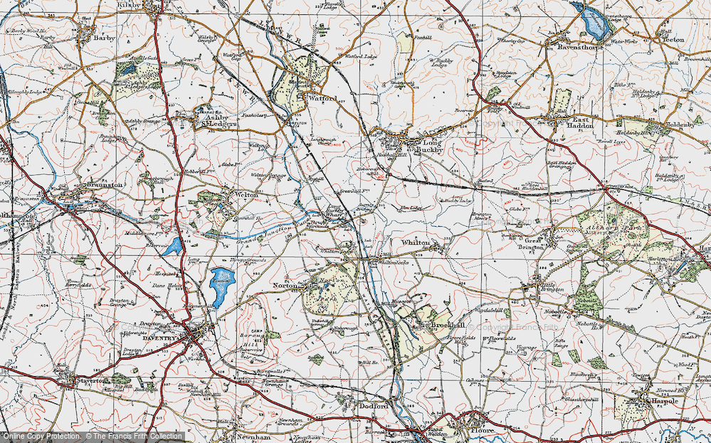 Old Map of Long Buckby Wharf, 1919 in 1919