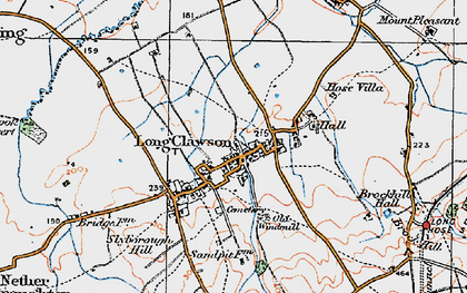 Old map of Long Clawson in 1921