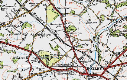 Old map of Long Common in 1919