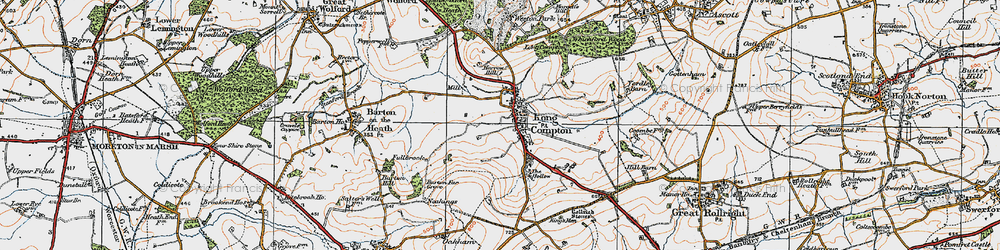 Old map of Long Compton in 1919