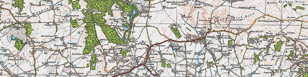 Old map of Long Cross in 1919