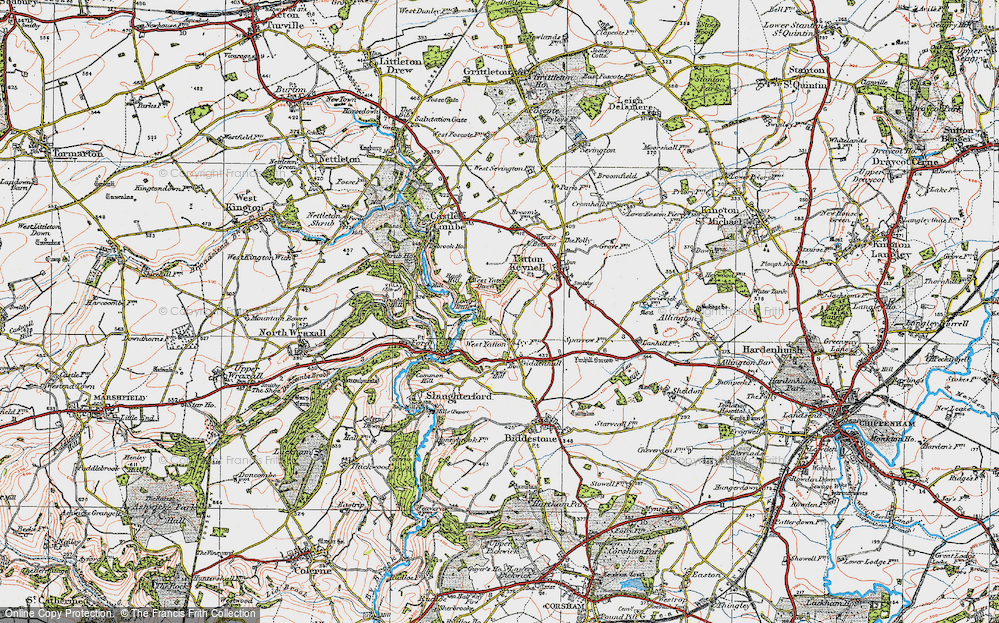 Old Map of Historic Map covering West Yatton Down in 1919