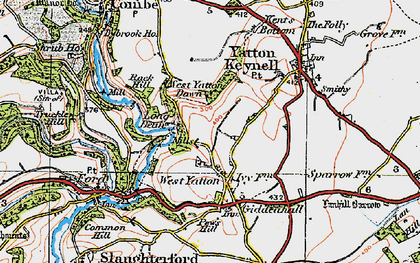 Old map of West Yatton Down in 1919