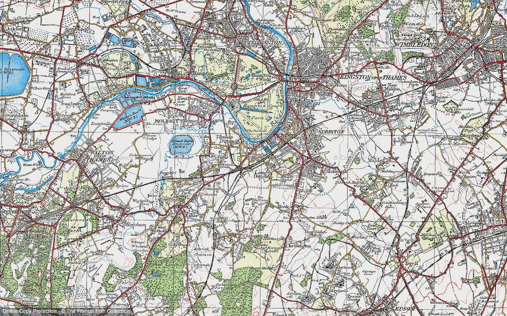 Old Map of Long Ditton, 1920 in 1920