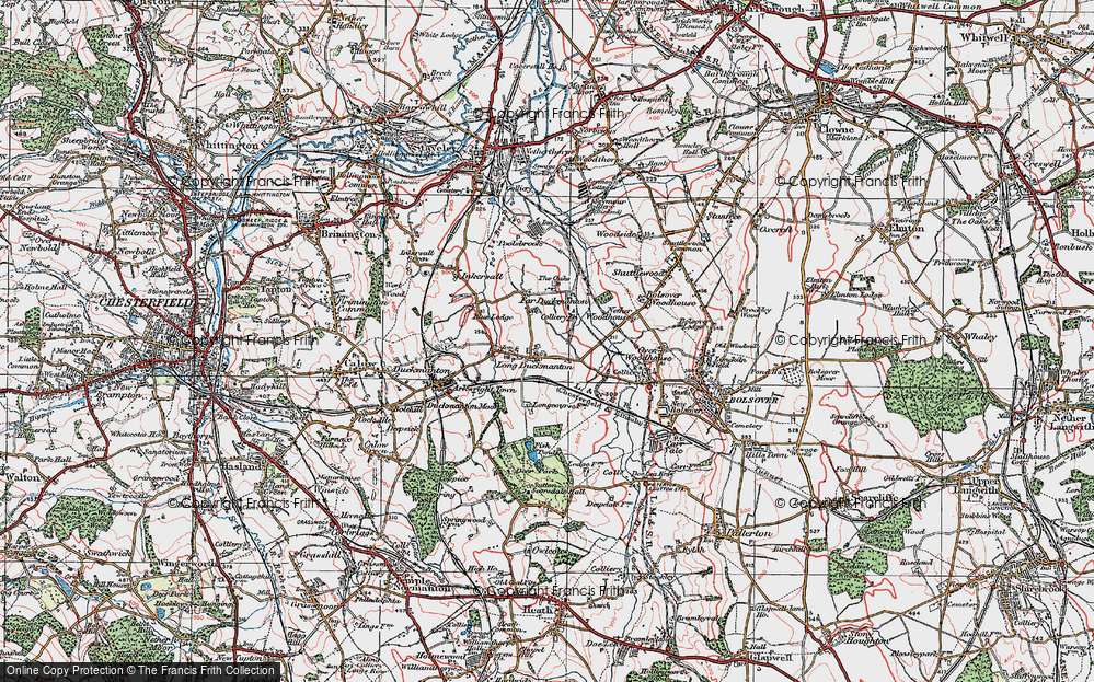 Old Map of Long Duckmanton, 1923 in 1923