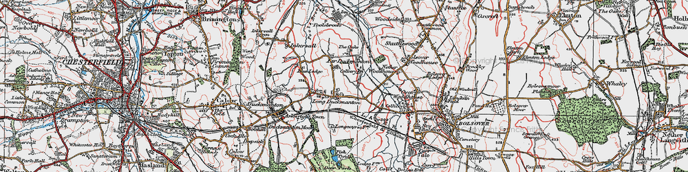 Old map of Long Duckmanton in 1923
